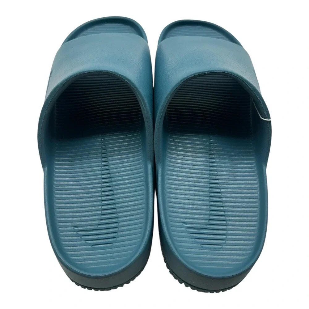 Nike Calm Slides‎ Mens Sz 12 Smokey Blue Slip On Sandals Flip Flops FD4116-005